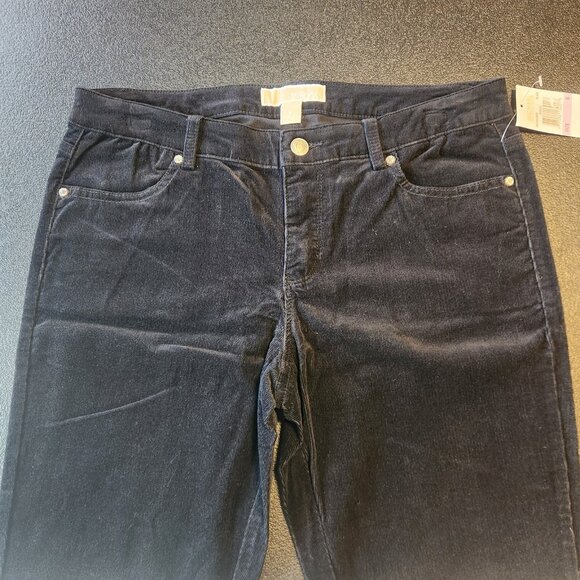 Michael Kors Velvet Corduroy Pants Black‎ Straight Leg Stretch Womens 6 NEW NWT - Picture 5 of 11